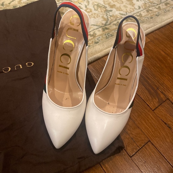 GUCCI LEATHER SLINGBACK SHOES - Picture 1 of 4